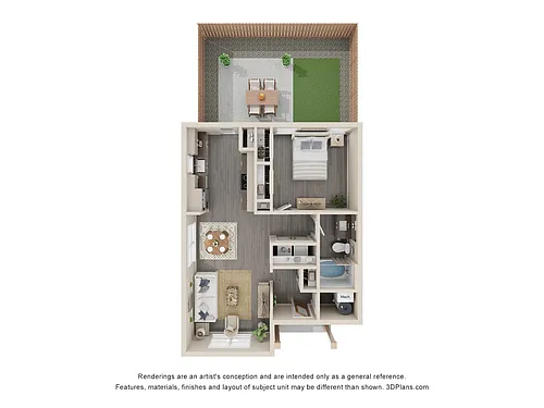 Floor plan The Spruce 1x1