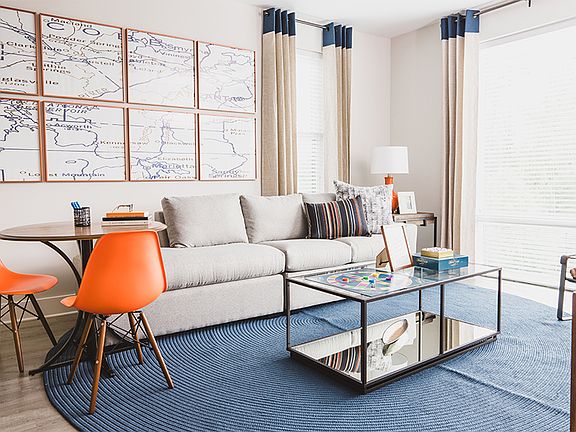 One-, two- and three-bedroom homes with soaring 9-18' ceilings