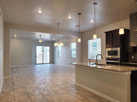 Open living/ kitchen/ dining area