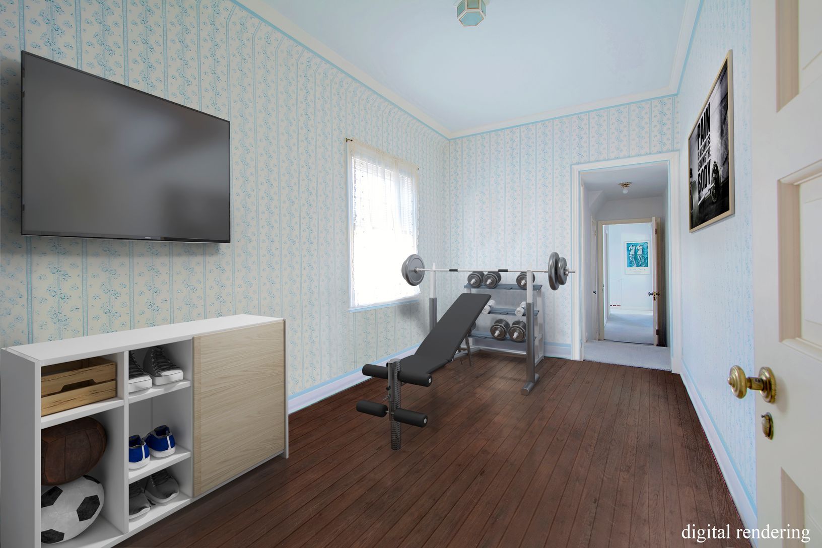 Digital rendering, upstairs gym room