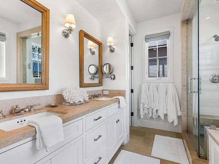 Primary bathroom with dual vanity and Bidet