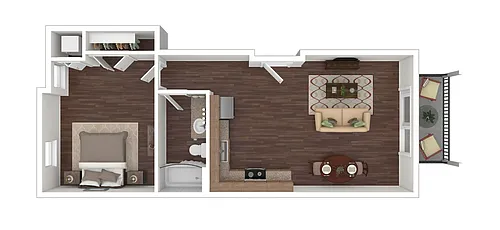 Floor plan 1 Bed / 1 Bath