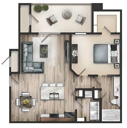 Floor plan The Congaree with Patio