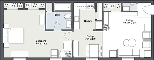 Floor plan 1 Bedroom Apartment