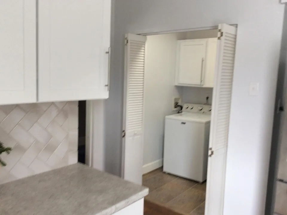 Laundry hook ups off kitchen