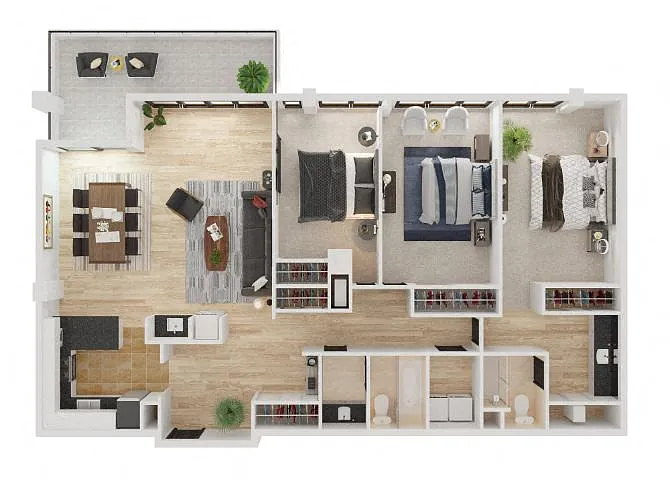 Floor plan 3 Bed 2 Bath