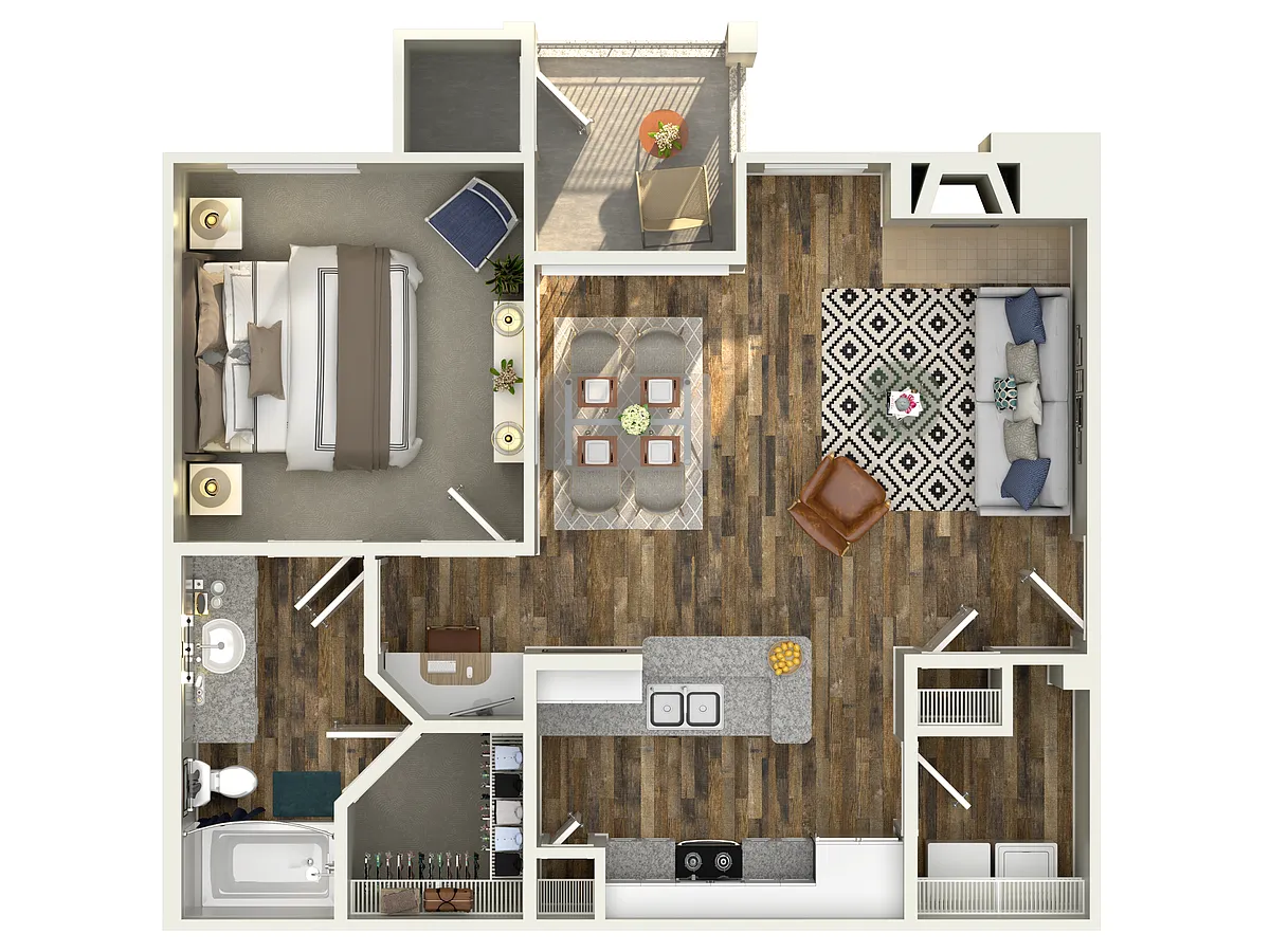 Floor plan 1x1B