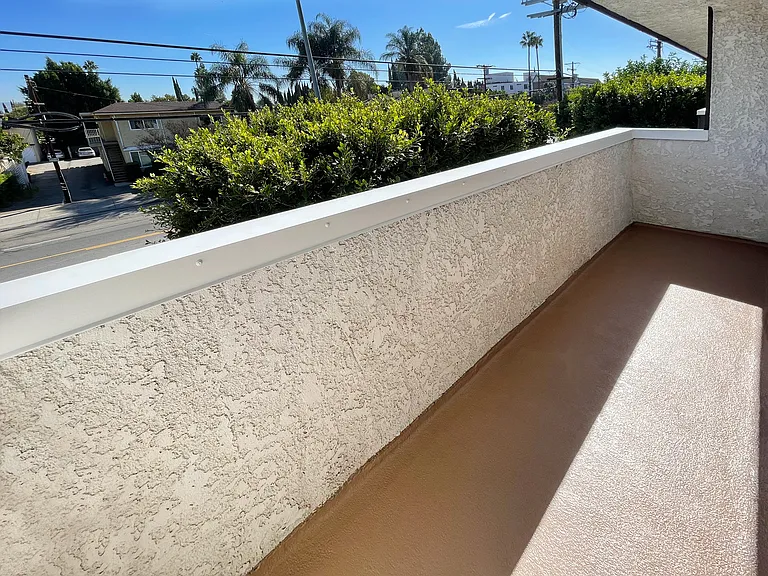 Private, street-facing patio
