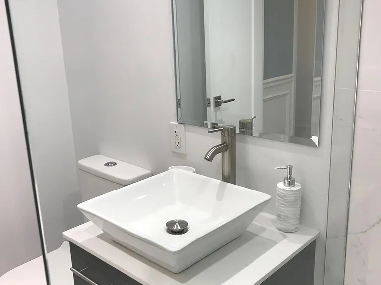 View while standing in walk-in shower