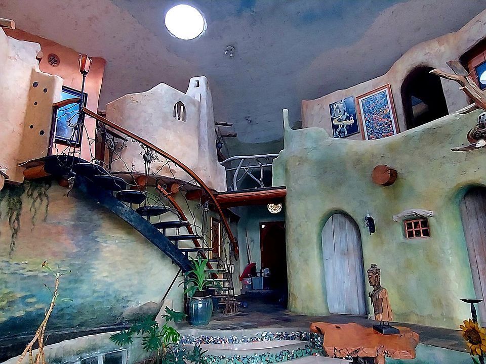 The sculpture of a Santa Fe town as our living room