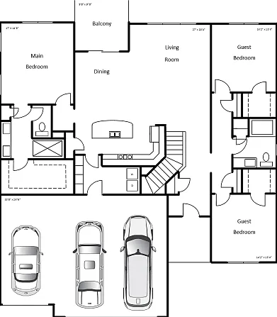 Villa Home - Three Bedroom Two Bath with Three Car Garage and Walk Out Basement Villa Home - Three Bedroom Two Bath with Three Car Garage and Walk Out Basement