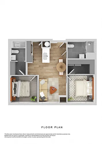 Floor plan Apartment - 2 Bedroom 2 Bathroom