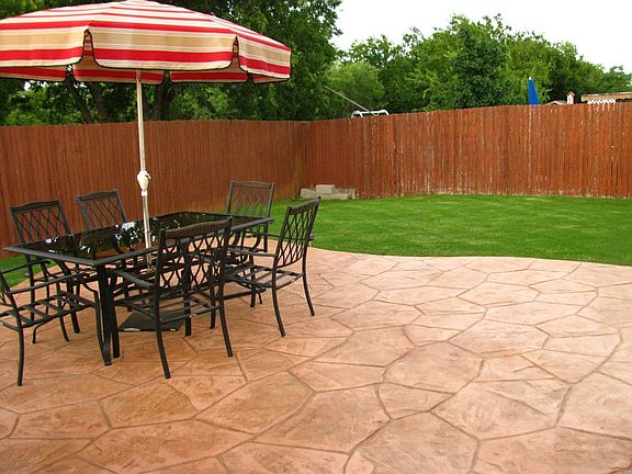 Custom concrete back patio