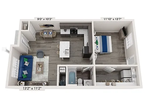 Floor plan One Bedroom