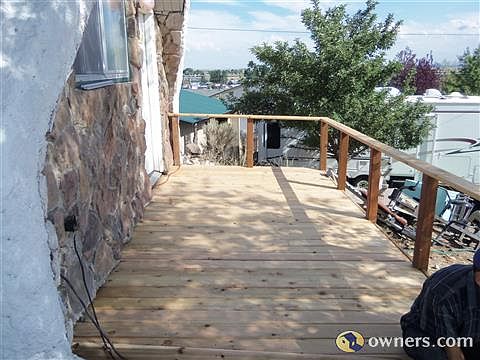 New cedar deck entry.