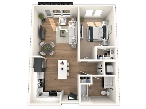 Floor plan 1BR/1BA A3
