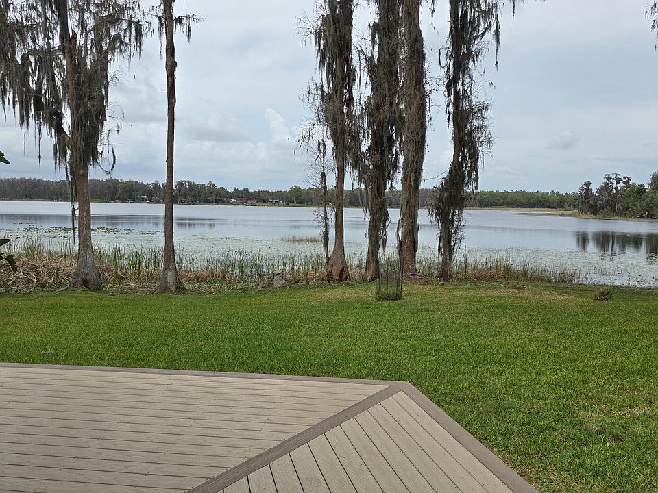 View of the ski size lake from the deck.