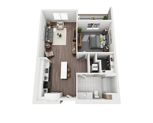 Floor plan One Bedroom A1C