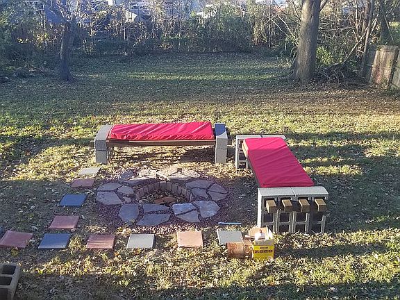 Backyard and Fire Pit