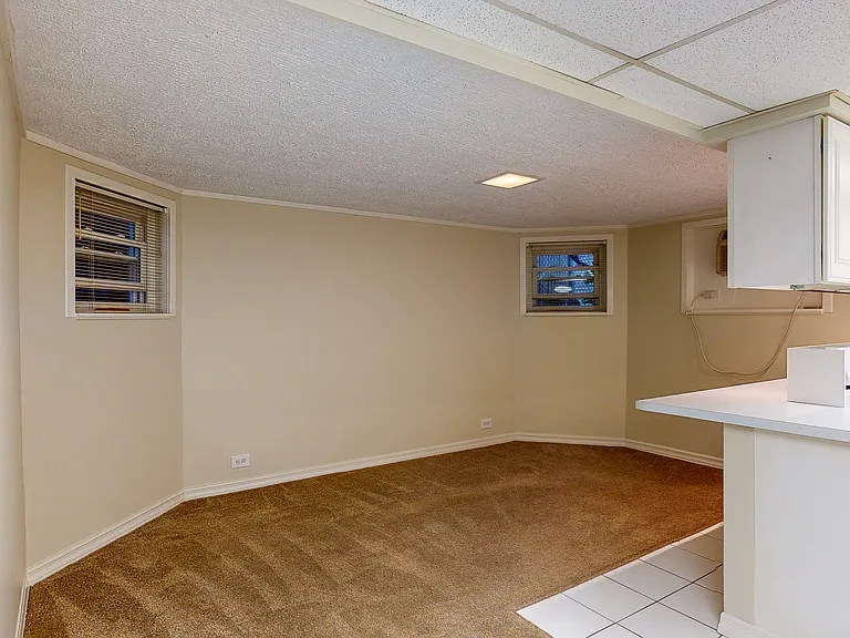 Cozy living room space off kitchen area