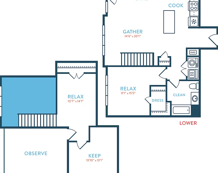 1246 Berkeley A3 Loft Floorplan Diagram