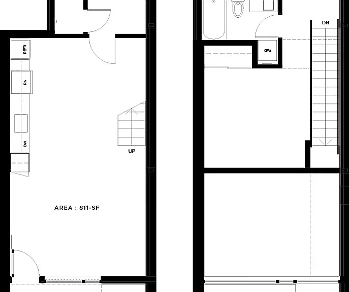 1 Bed, 1.5 Bath - Apt A Townhouse 1 Bed, 1.5 Bath - Apt A Townhouse