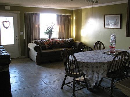 Beautiful tile flooring in living room
