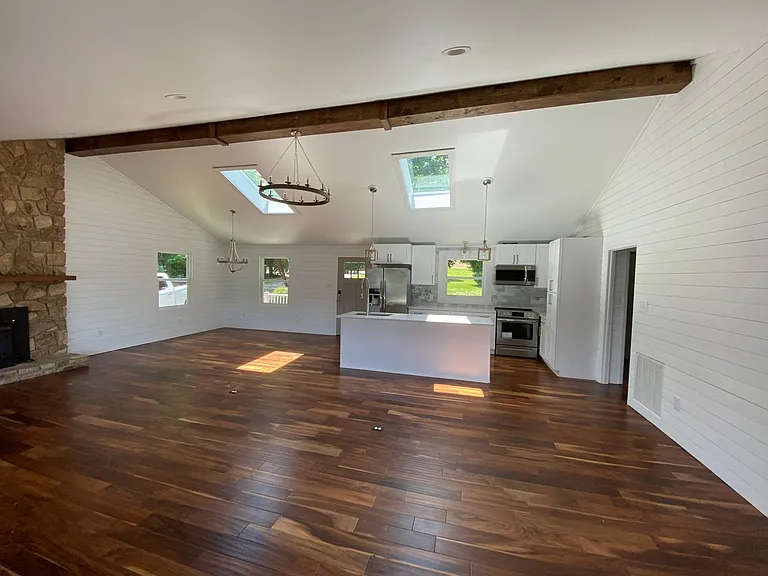 Living Room off of Kitchen Area. Open floor Plan.