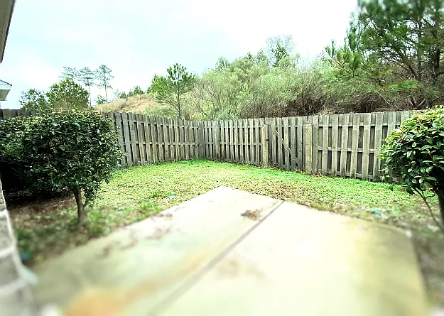 Patio and fenced in yard