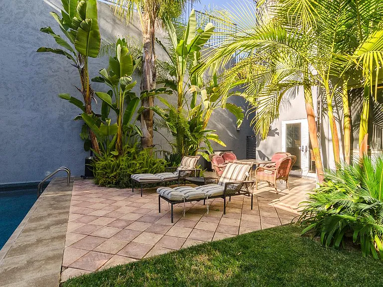 Backyard lounge area