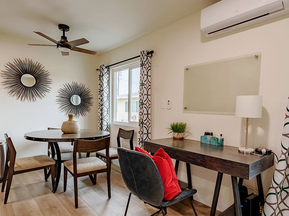 Dedicated workspace and dining room space.