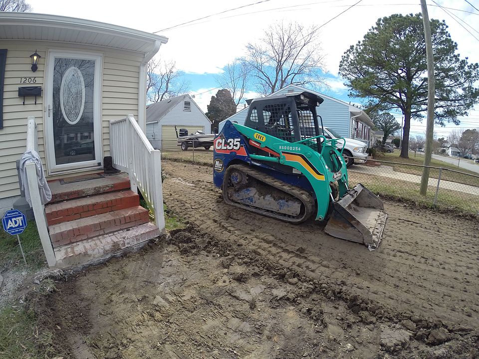 During driveway construction