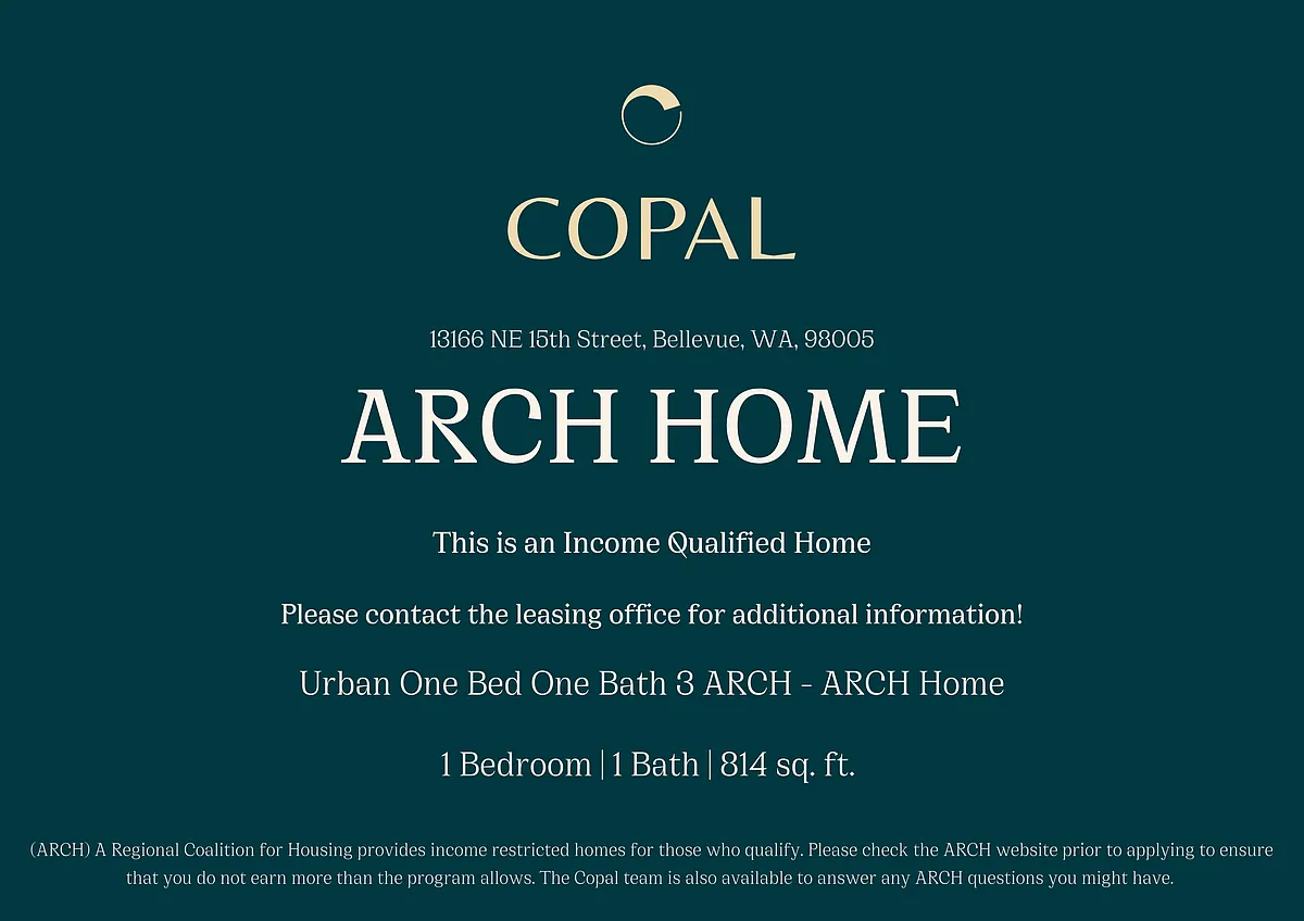 Floor plan Urban One Bed One Bath 3 ARCH