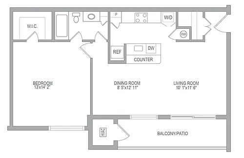 Floor plan 1BR/1BA HANDICAP ACCESSIBLE
