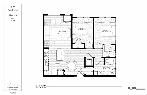 Floor plan 2 Bedroom 2-0 (60)