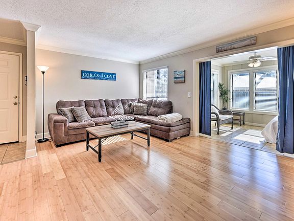 living room and sunroom
