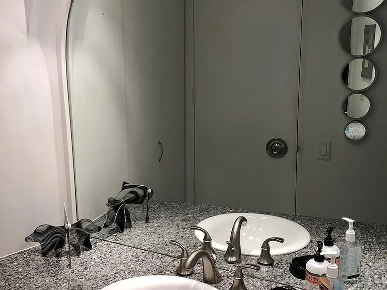 Granite countertop in bathroom