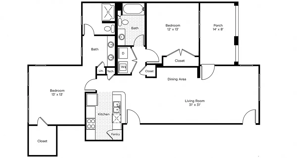 Floor plan Botanica - 2AN