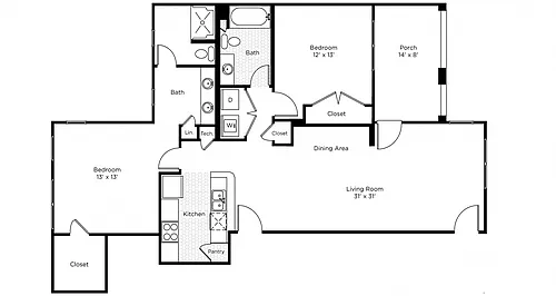 Floor plan Botanica - 2AN