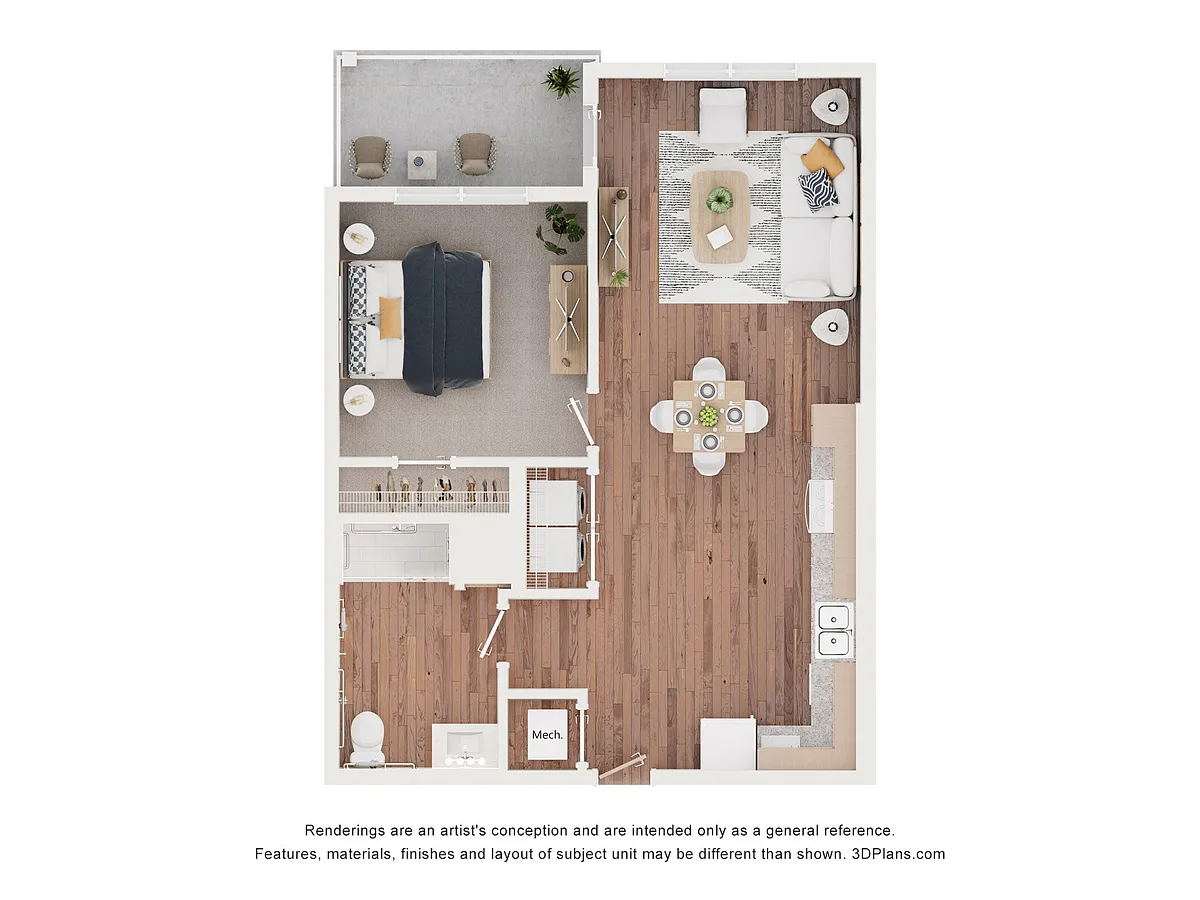 Floor plan 1AA (Wheelchair Accessible)