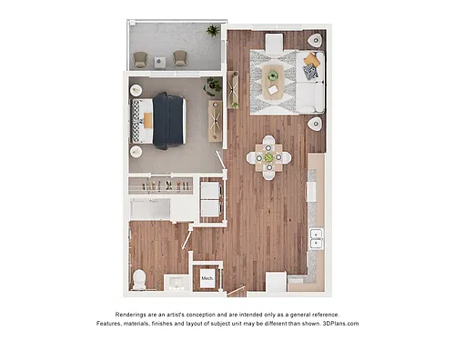 Floor plan 1AA (Wheelchair Accessible)