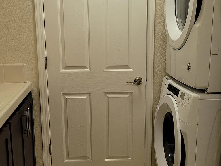 Laundry room: new washer and dryer