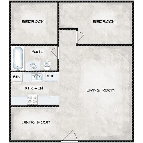 Floor plan 2 Bed - B11