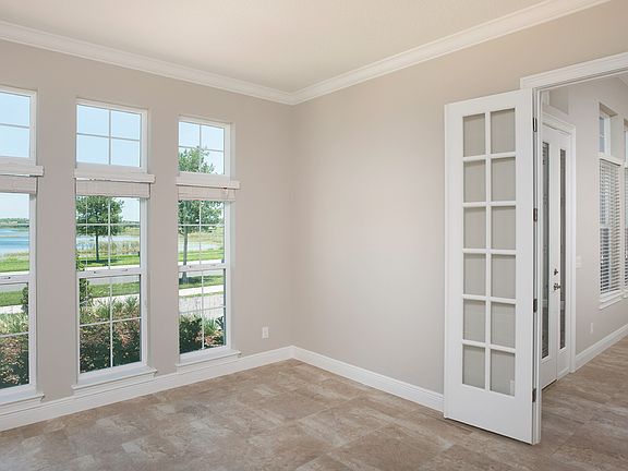 Home office with a waterview