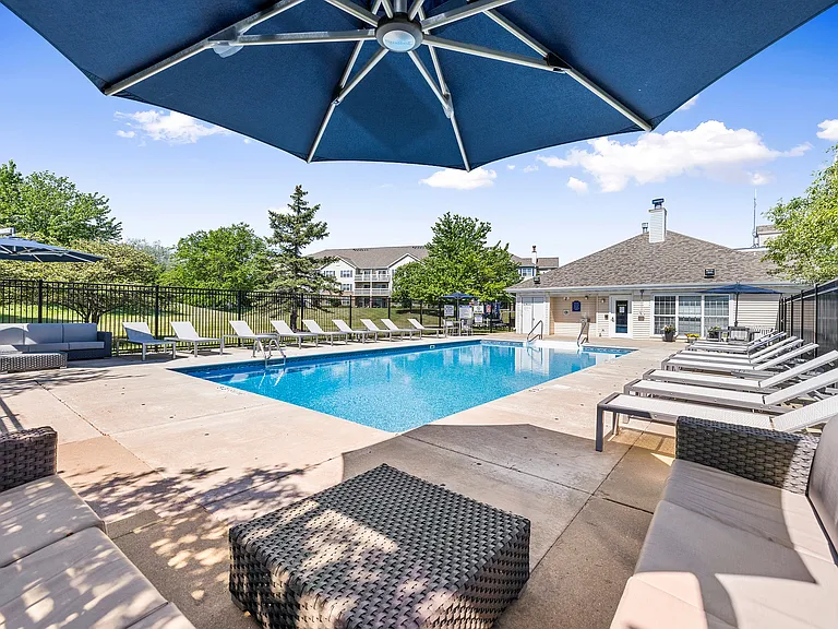 Riverwood Apartments Sparkling Outdoor Pool Deck