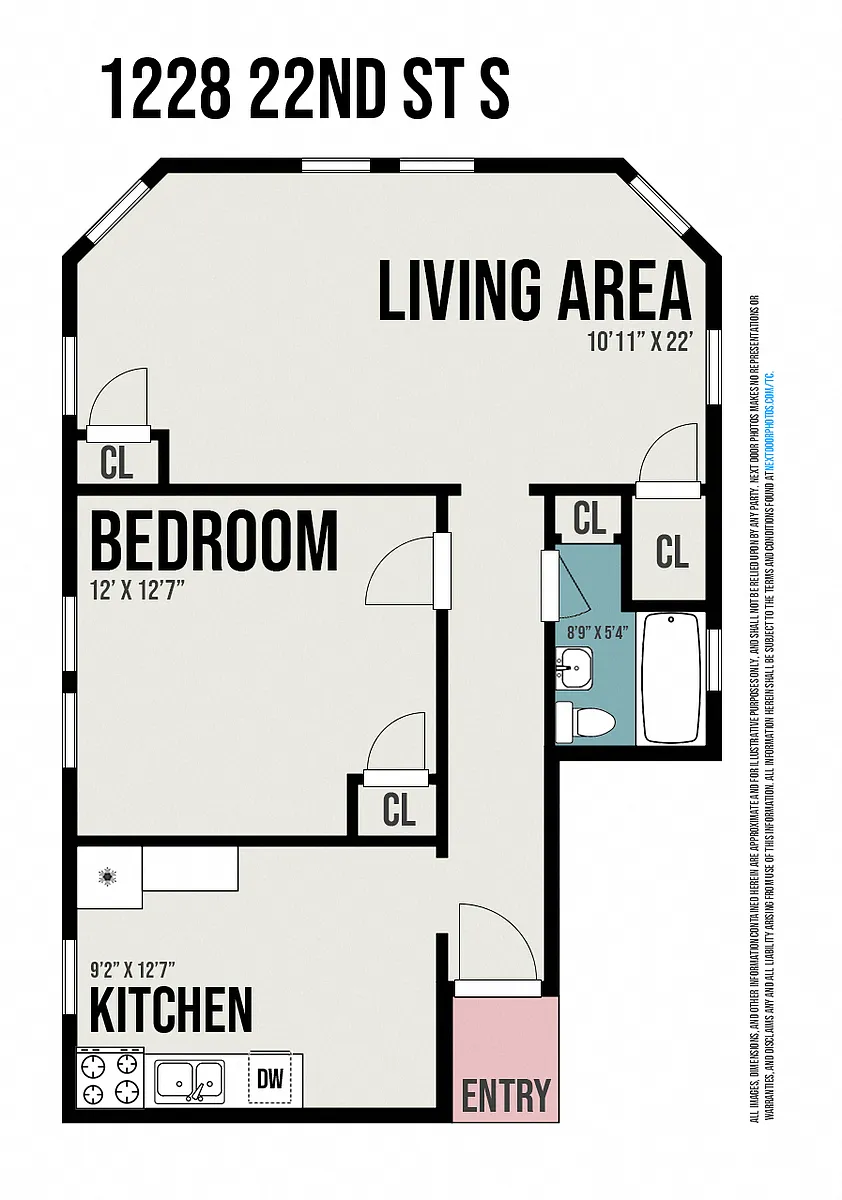 Floor plan 1 Bedroom/ 1 Bathroom