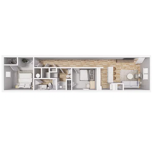 Floor plan 2x2 - 836 sqft - B3