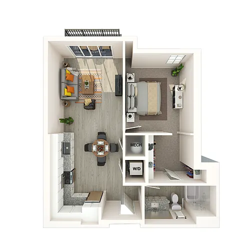 Floor plan 1 Bed/1 Bath