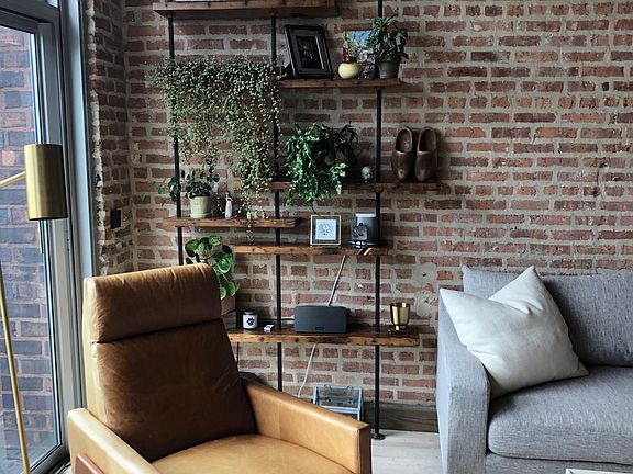 Custom built-in reclaimed wood shelves