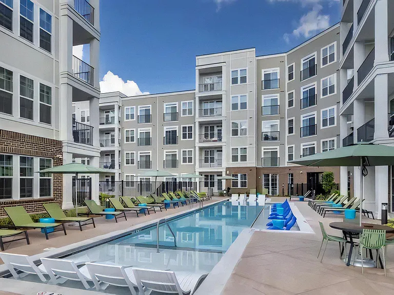 Resort Style Pool with In-Pool Chaise Lounges